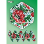 IP001 3d Новогодний шар "Маки" (алмазная мозаика)