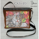СК-041 Пошитая сумочка под вышивку бисером (черный, серебро, коричневый)