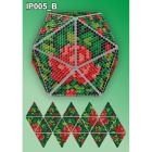 IP005-b 3d Новогодний шар "Розовый букет на черном" (алмазная мозаика)