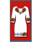 ПЛ-001 Заготовка платья для вышивки бисером или нитками (габардин белое)