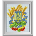 30112 Герб Украины 3. Dream Art. Набор для рисования камнями (квадратные, полная)