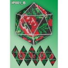 IP001-b 3d Новогодний шар "Маки на черном" (алмазная мозаика)